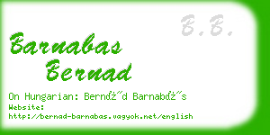 barnabas bernad business card